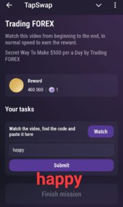 Tapswap Trading Forest YouTube Video Code