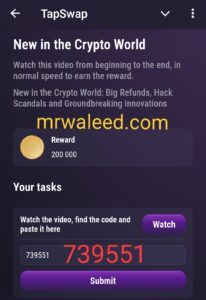 Tapswap YouTube Code Today