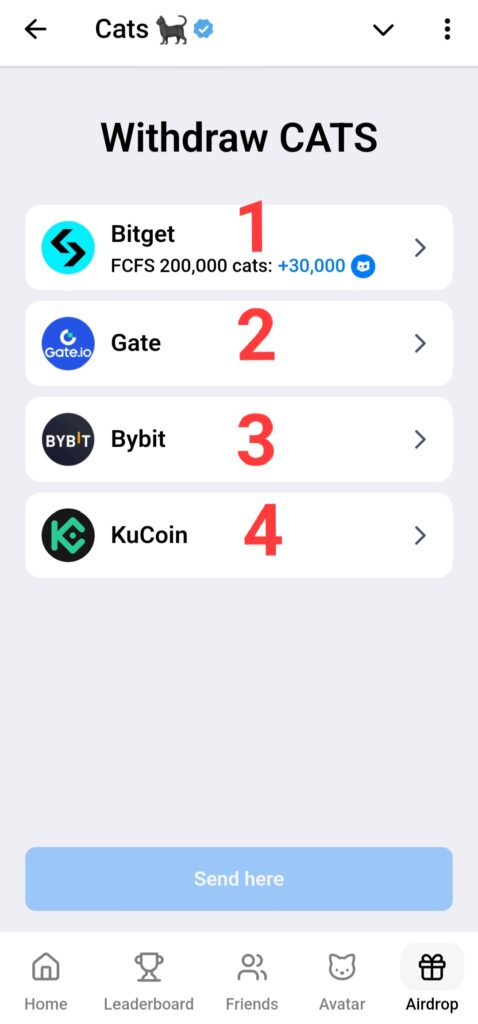 Connect Bitget With Cats Airdrops