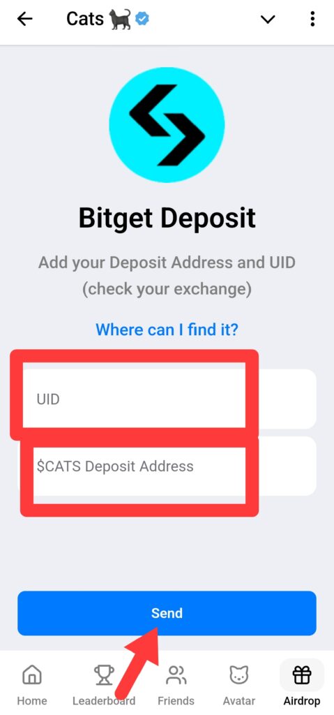 How to connect bitget account with Cats Airdrop