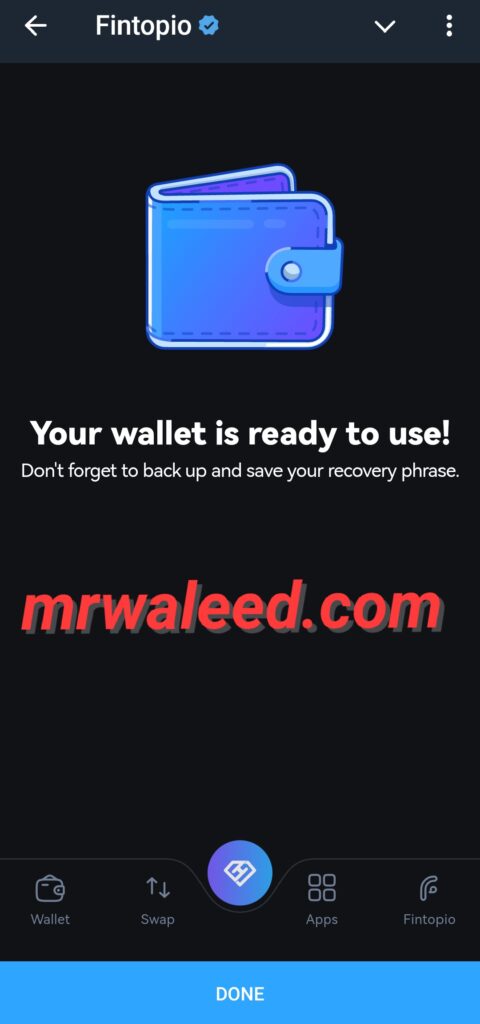 connect wallet with fintopio
