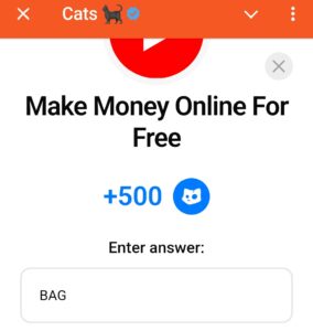 Make Money Online For Free Cats Airdrop Video Code